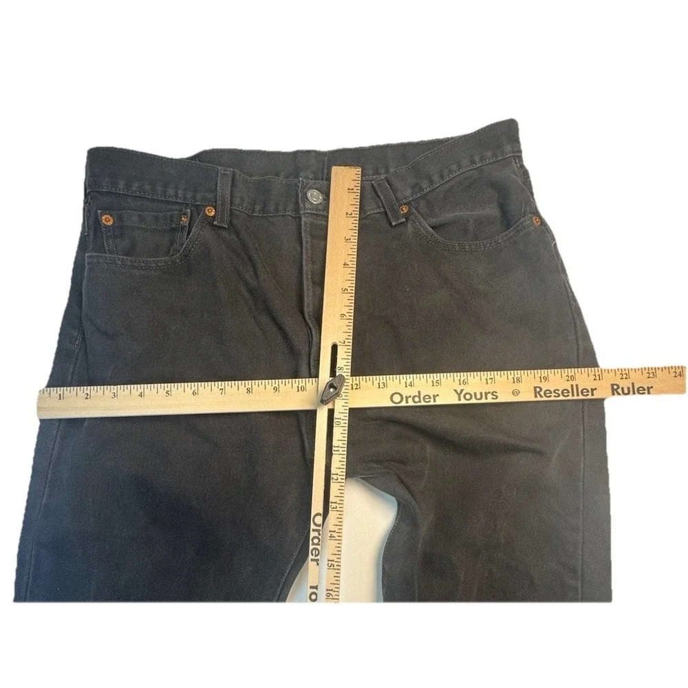 Levis 501 Jeans Mens Size 36x30 Denim Black‎ Straight Leg Button Fly Blank Tab